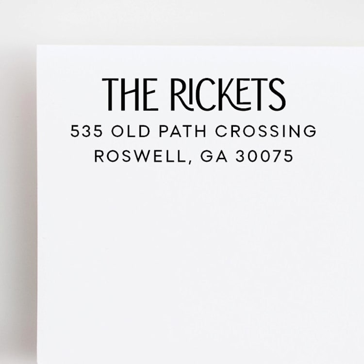 "Modern Return Address Stamp | Wood Handle Stamp" - Address Stamps in multicolor by Sara Luke