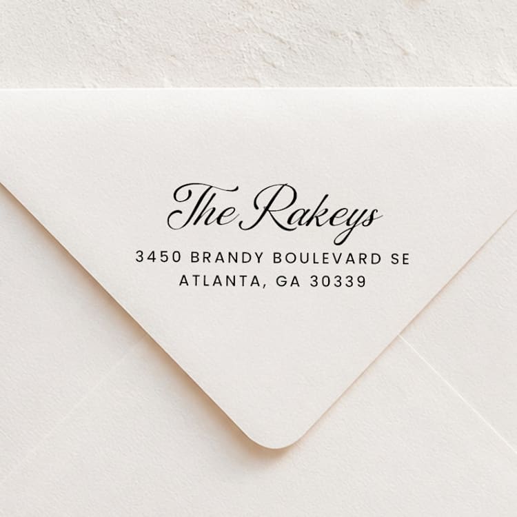 "Calligraphy Return Address Stamp | Self-Inking Stamp" - Address Stamps in multicolor by Sara Luke