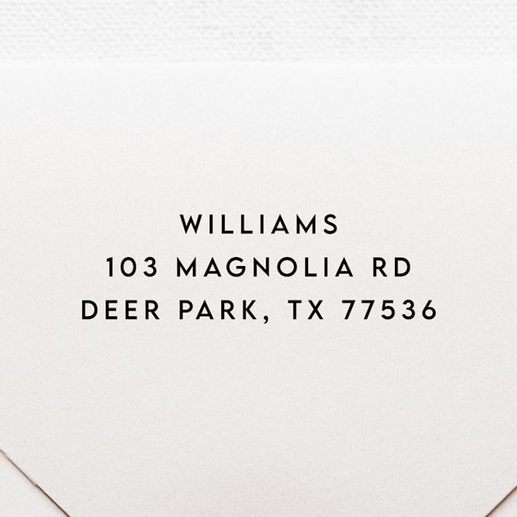 "Minimalist Return Address Stamp | Self-Inking Return Address Stamp" - Address Stamps in black by Samantha Malvey