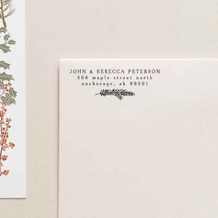 "Holiday Address Stamp No. 6" - Address Stamps in gray by Tara Grangroth