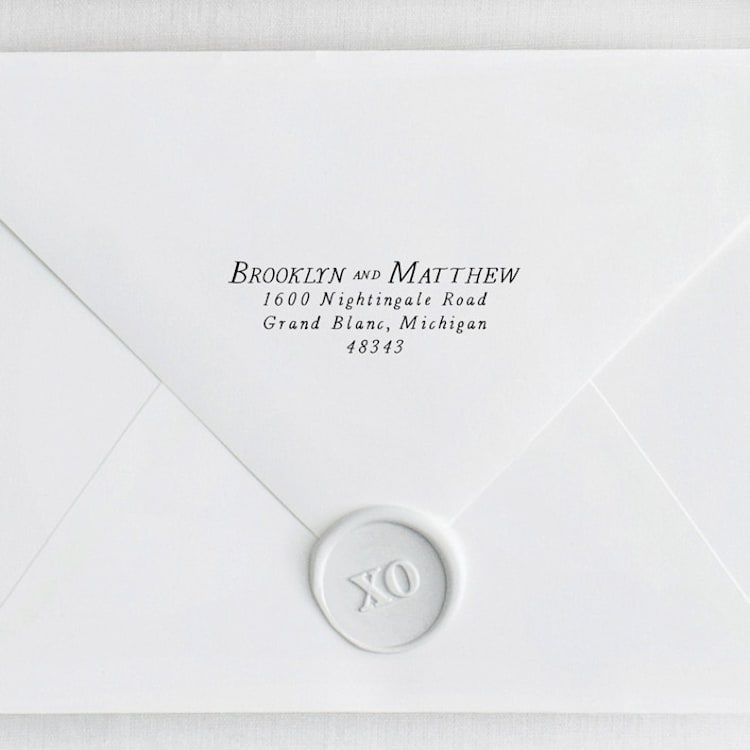 "Vintage Print Custom Address Stamp | Wood Handle Stamp" - Address Stamps in multicolorassorted-colors by Sara Luke