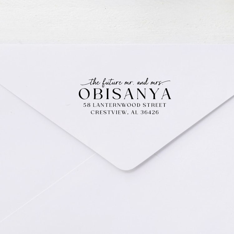 "Future Mr and Mrs Stamp - Wedding Address Stamp | Self-inking Stamp" - Address Stamps in multicolorassorted-colors by Sara Luke