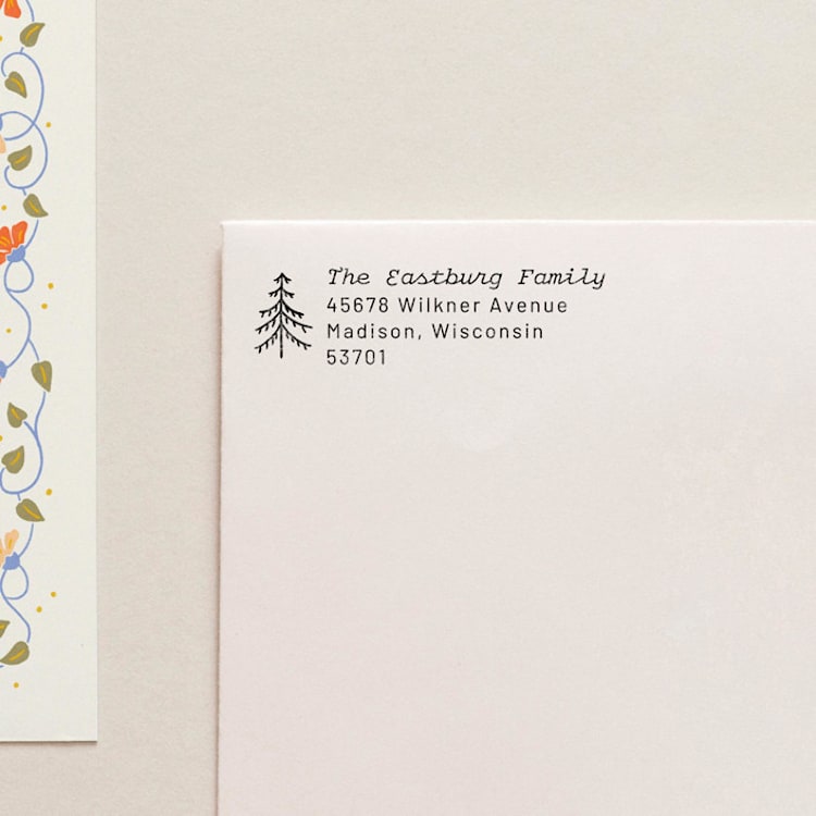 "SELF INKING Holiday Address Stamp No. 7" - Address Stamps in gray by Tara Grangroth