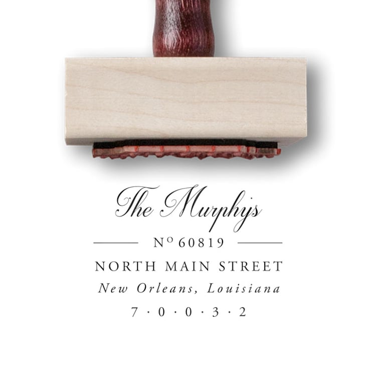"Custom Calligraphy Address Stamp | Return Address Stamp | Wooden Rubber Stamp" - Address Stamps in multicolorassorted-colors by Alyssa Cook