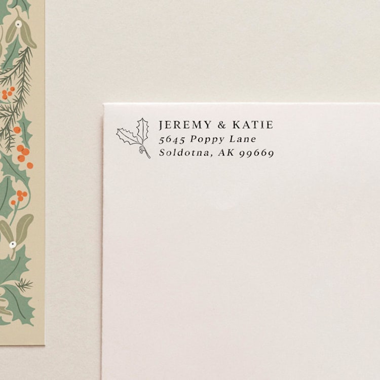 "Holiday Address Stamp No. 12" - Address Stamps in gray by Tara Grangroth