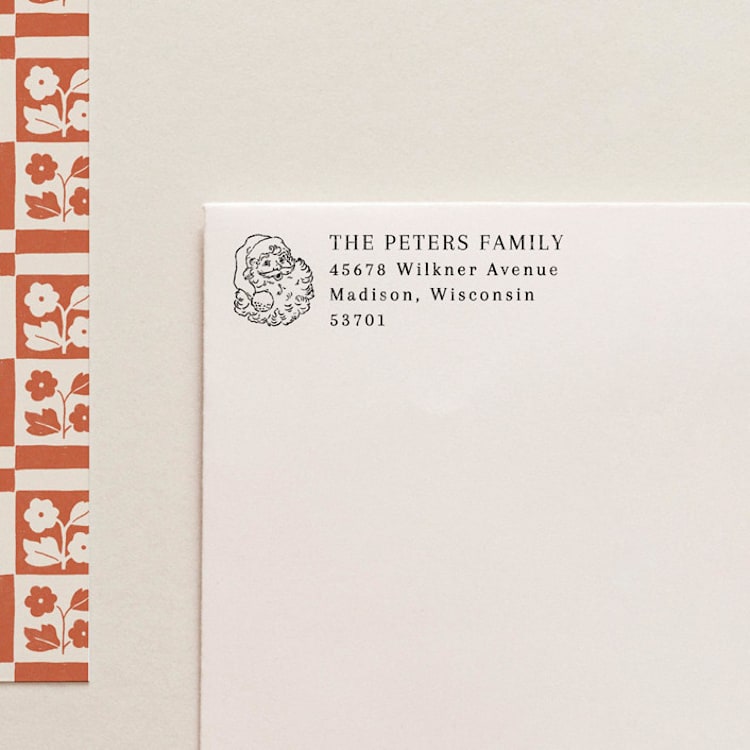 "SELF INKING Holiday Address Stamp No. 4" - Address Stamps in gray by Tara Grangroth
