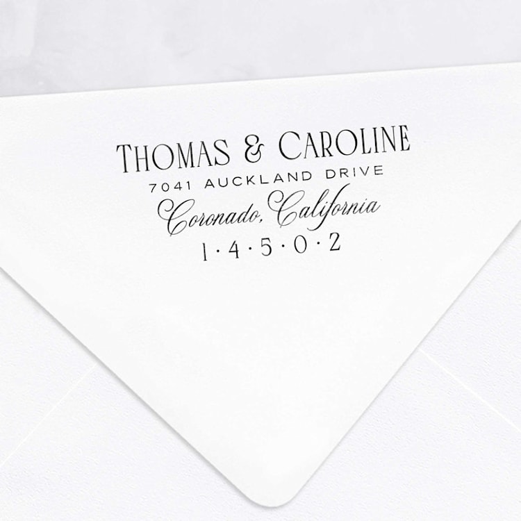 "Romantic Modern Address Stamp | Customizable Stamp for Wedding Invitations" - Address Stamps in multicolorassorted-colors by Alyssa Cook