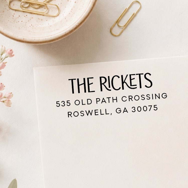 "Modern Return Address Stamp | Self-Inking Stamp" - Address Stamps in multicolor by Sara Luke