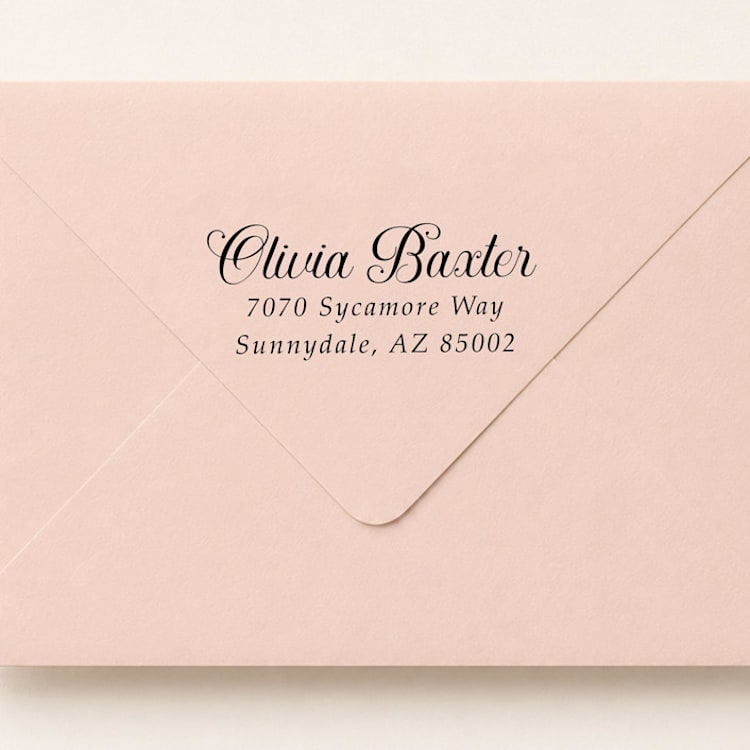 "Custom Script Address Stamp | Wood Handle Stamp" - Address Stamps in multicolorassorted-colors by Sara Luke
