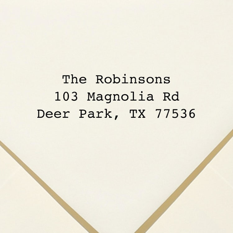 "Minimalist Address Stamp | Self Inking Address Stamp" - Address Stamps in black by Samantha Malvey