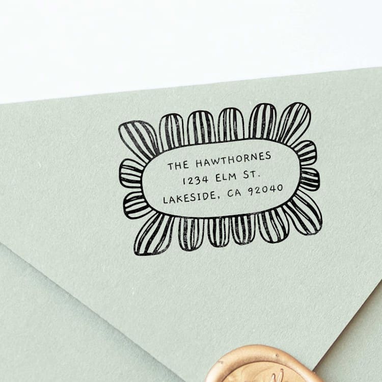 "Hand Drawn Return Address Stamp | Customizable Stamp for Envelopes" - Address Stamps in multicolorassorted-colors by Alyssa Cook