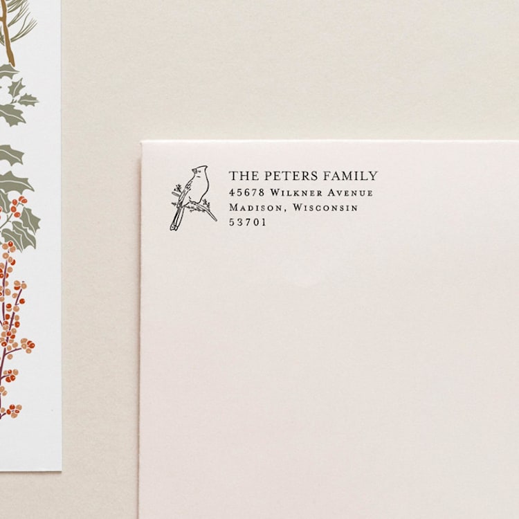"Holiday Address Stamp No. 2" - Address Stamps in gray by Tara Grangroth
