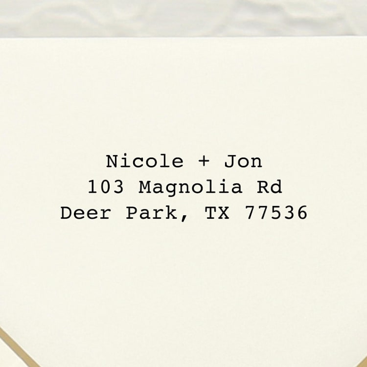 "Simple Clean Address Stamp | Self Inking Return Address Stamp" - Address Stamps in black by Samantha Malvey