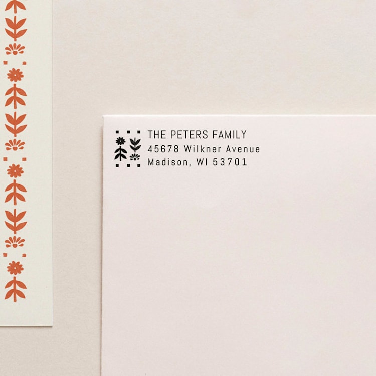 "Holiday Address Stamp No. 17" - Address Stamps in black by Tara Grangroth