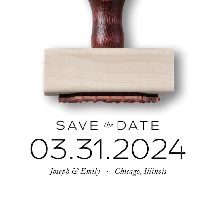 "Custom Return Address Stamp | "Save The Date" Stamp | Wooden Rubber Stamp" - Address Stamps in multicolor by Alyssa Cook