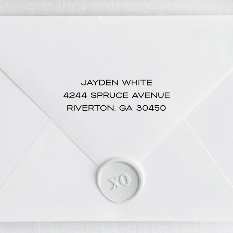 "Simple 3 Line Self-Inking Return Address Stamp - Minimalistic Design" - Address Stamps in black by Sara Luke