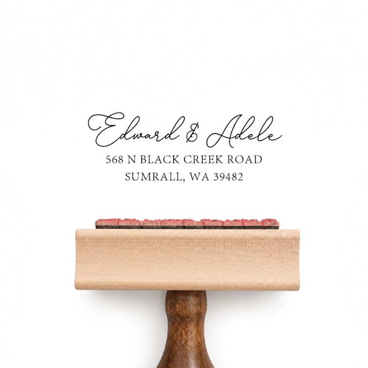 "Modern Calligraphy Stamp | Wood Handle Stamp" - Address Stamps in multicolorassorted-colors by Sara Luke