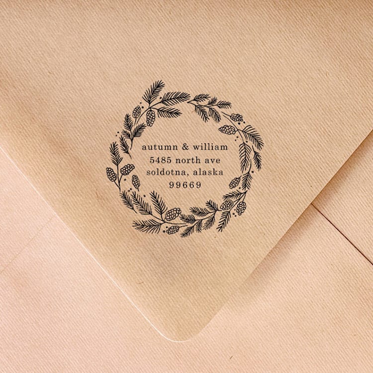 "Holiday Address Stamp No. 9" - Address Stamps in gray by Tara Grangroth
