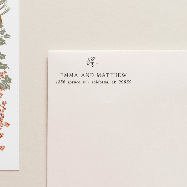 "Holiday Address Stamp No. 5" - Address Stamps in gray by Tara Grangroth