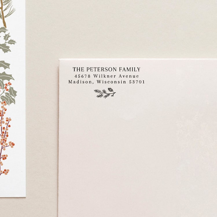 "Holiday Address Stamp No. 10" - Address Stamps in gray by Tara Grangroth