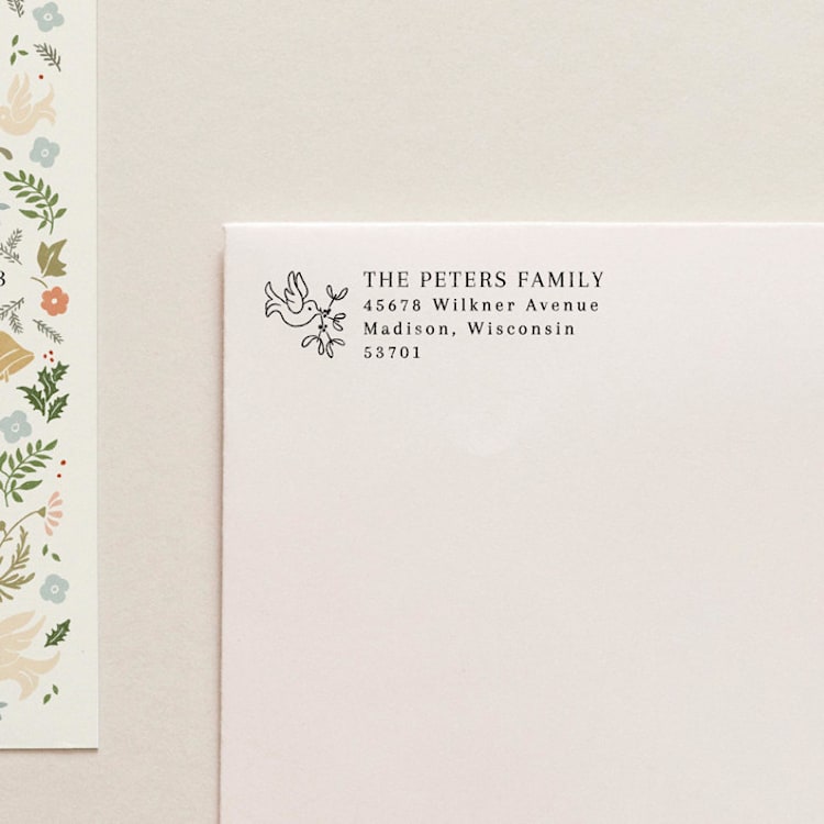 "SELF INKING Holiday Address Stamp No. 1" - Address Stamps in gray by Tara Grangroth