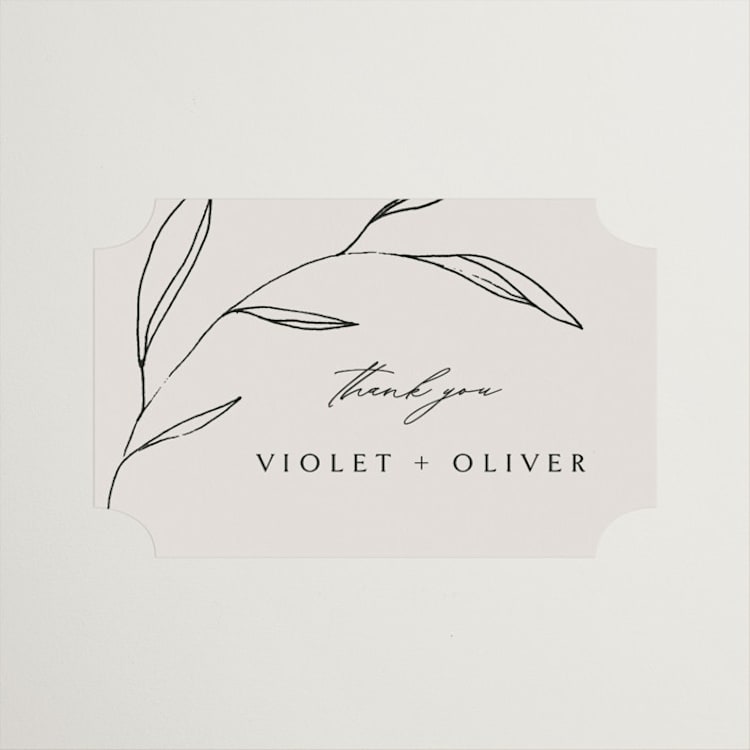 "Waldorf" - Wedding Favor Stickers in Taupe by Kelly Schmidt - Front