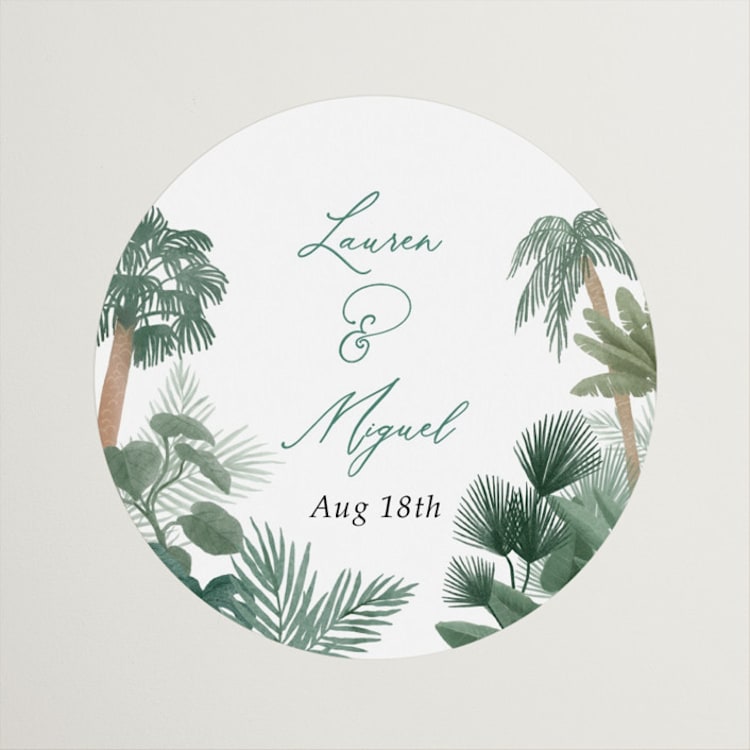 "The Greenhouse" - Wedding Favor Stickers in Seagreen by Elly - Front