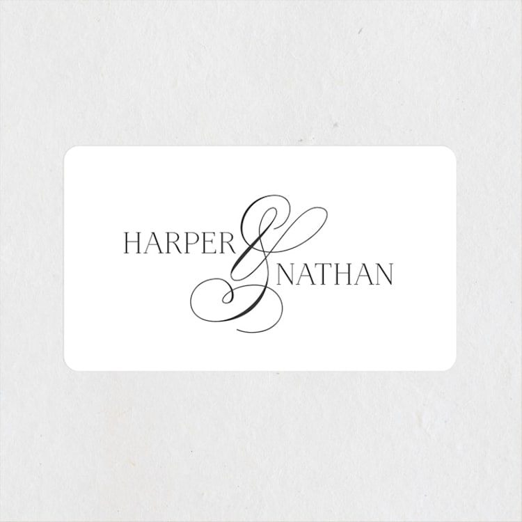 "Fantasia" - Wedding Favor Stickers in Sugar by Jessica Williams - Front