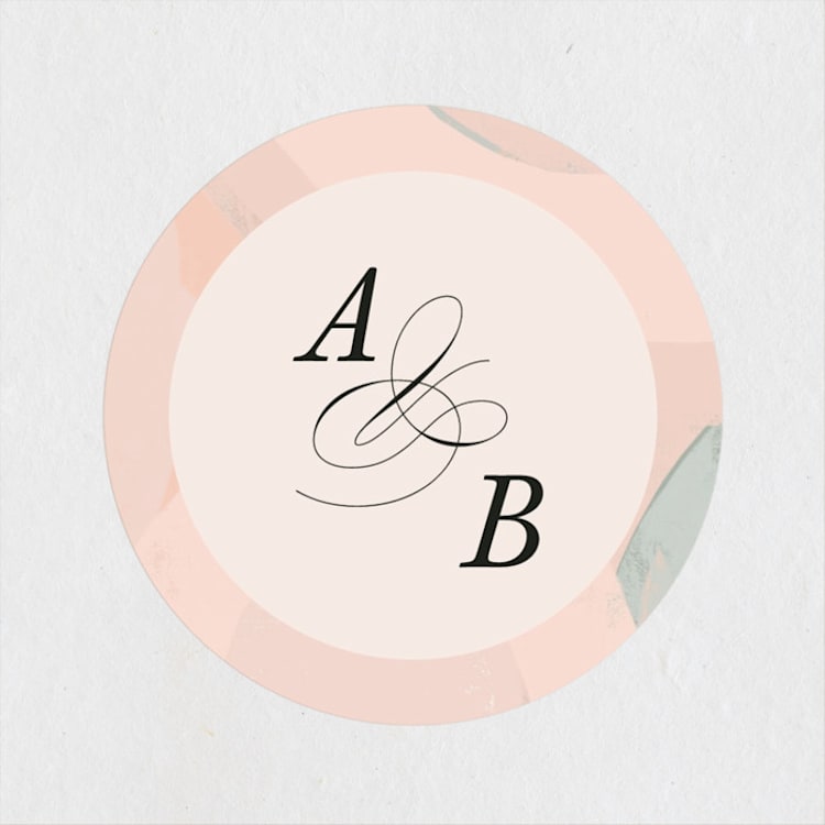 "Marbled Arch" - Wedding Favor Stickers in Peach by Anna Elder - Front