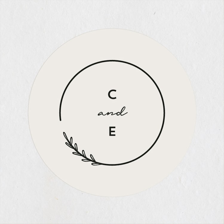 "Connect" - Wedding Favor Stickers in Almond by Brianne Larsen - Front