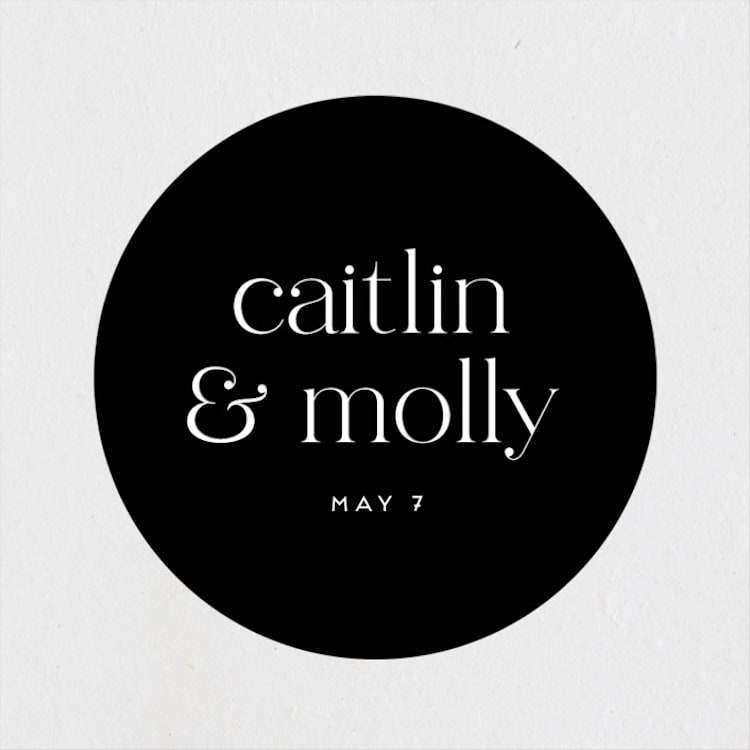 "Split Line" - Wedding Favor Stickers in Black Tie by Amy Payne - Front