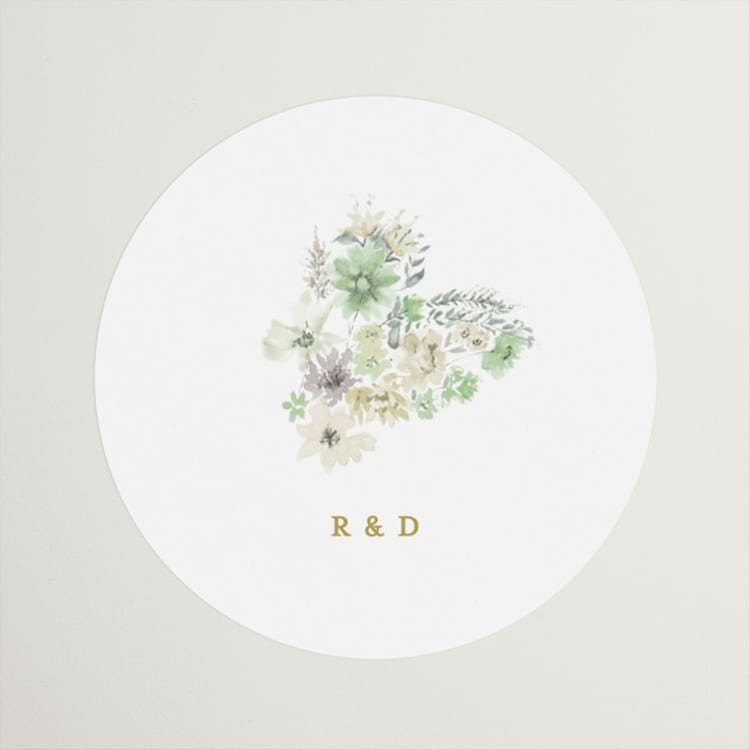 "Floral Arch" - Wedding Favor Stickers in Greenery by Phrosné Barwood - Front