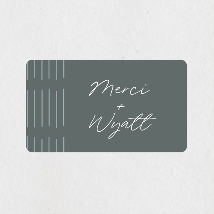 "Postale" - Wedding Favor Stickers in Ebony by Ann Gardner - Front