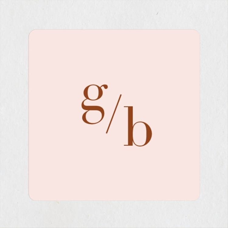 "Mod Initials" - Wedding Favor Stickers in Rust by Genna Blackburn - Front