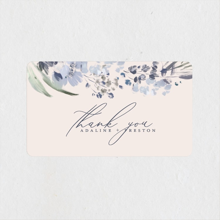 "Wildflower wreath" - Wedding Favor Stickers in Sky by Grace Kreinbrink - Front