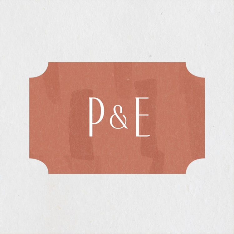 "Echo" - Wedding Favor Stickers in Rust by Jennifer Wick - Front