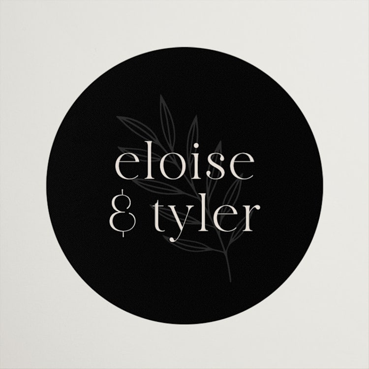 "Little party big love" - Wedding Favor Stickers in Noir by Jessica Corliss - Front