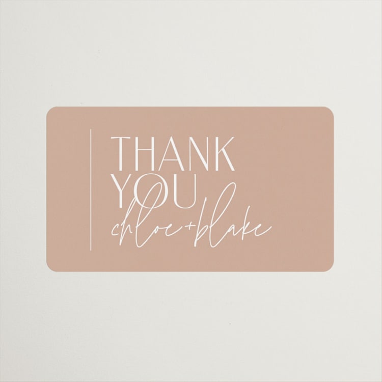 "Overlap" - Wedding Favor Stickers in Terracotta by Kelly Schmidt - Front