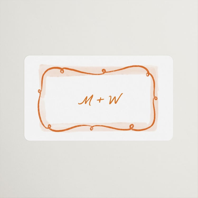 "Giardino" - Wedding Favor Stickers in Flame by Pati Cascino - Front