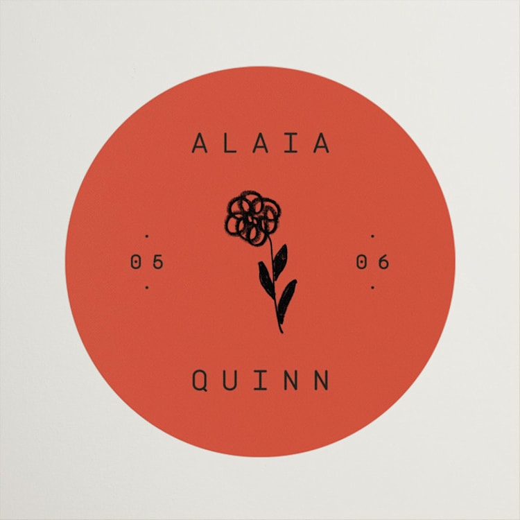 "Alaia" - Wedding Favor Stickers in Verona Sunset by Blustery August - Front