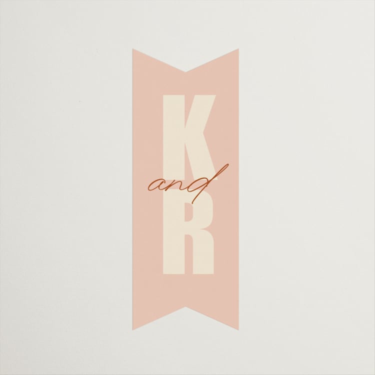 "Typographical Poster" - Wedding Favor Stickers in Blush by Stacey Day - Front