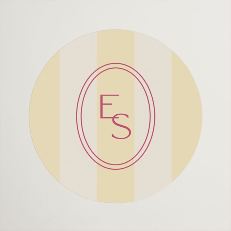 "palmetto" - Wedding Favor Stickers in Lemon by Ellen Schlegelmilch - Front