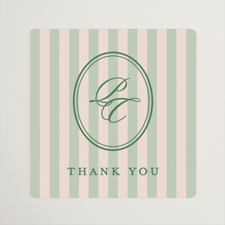 "Scripted" - Wedding Favor Stickers in Emerald by Creo Study - Front