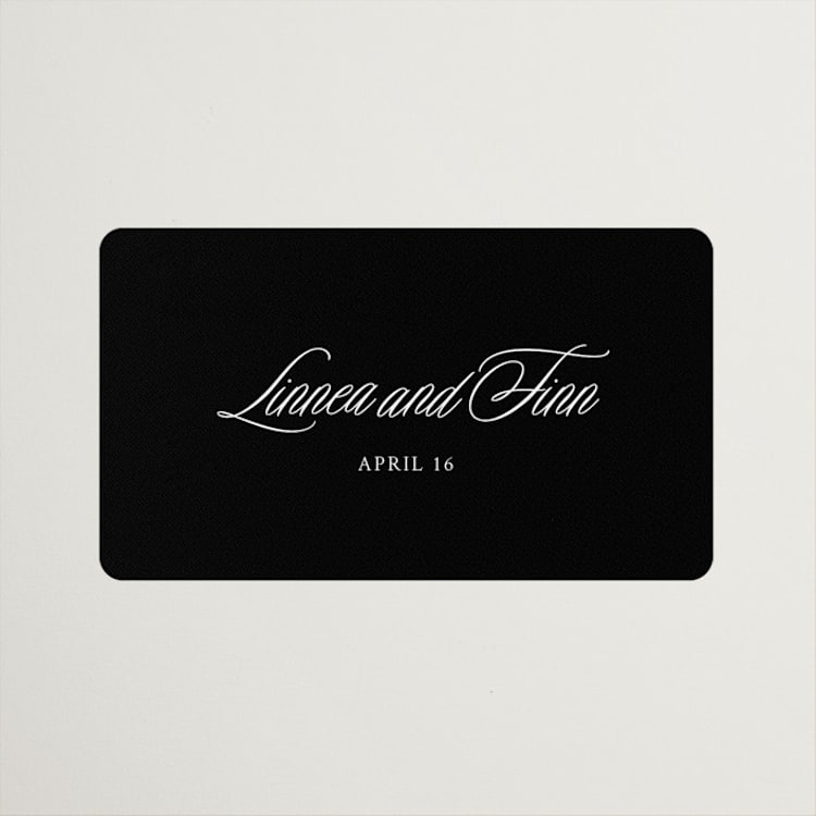 "Sophistique" - Wedding Favor Stickers in Linen by Cindy Reynolds - Front