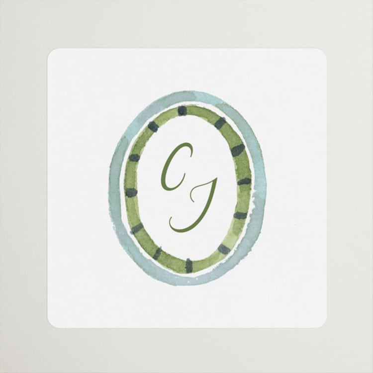 "Alento" - Wedding Favor Stickers in Celeste by Pati Cascino - Front
