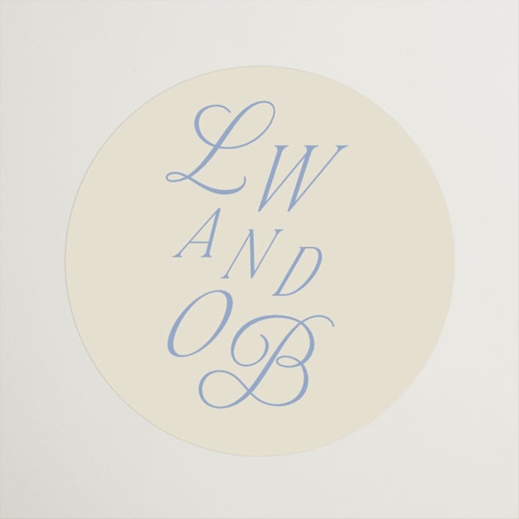 "Luxe" - Wedding Favor Stickers in Ocean by Baumbirdy - Front