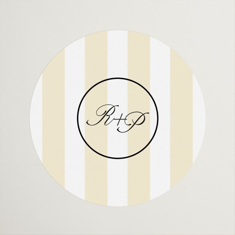 "Elegant and Formal" - Wedding Favor Stickers in Sunshine by Jen Ramsey - Front