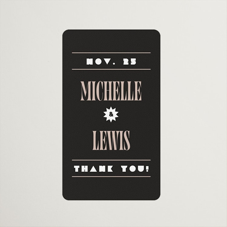 "Bold Stack" - Wedding Favor Stickers in Noir by Alethea and Ruth - Front