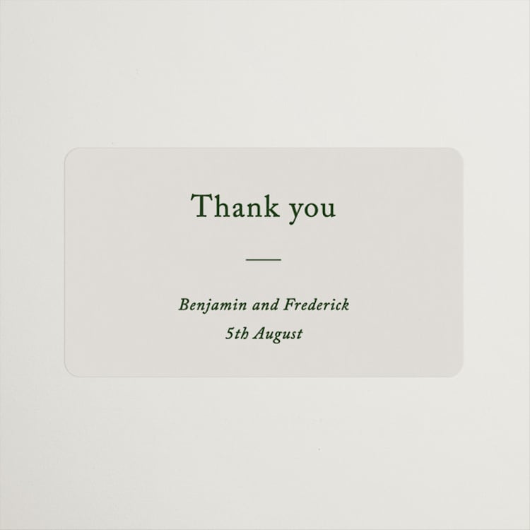 "Editorial" - Wedding Favor Stickers in Forest by Bethan - Front