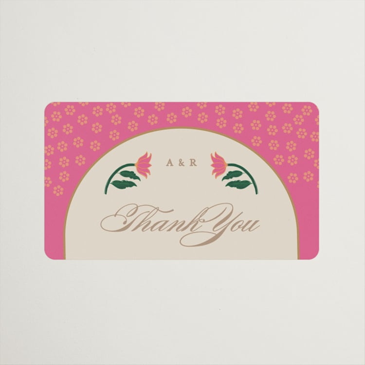 "Indian garden" - Wedding Favor Stickers in Pistachio by Creo Study - Front